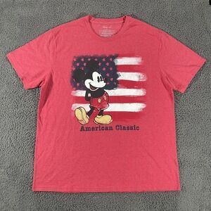Disney Store Mickey Mouse American Classic T-Shirt Mens Extra Large Red